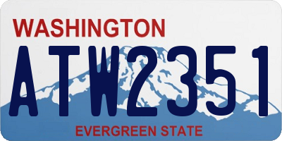 WA license plate ATW2351
