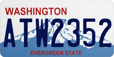 WA license plate ATW2352