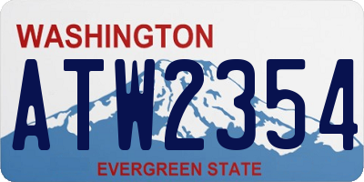WA license plate ATW2354