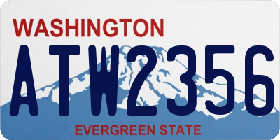 WA license plate ATW2356