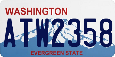 WA license plate ATW2358
