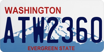 WA license plate ATW2360