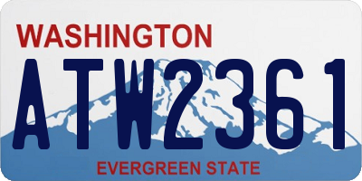 WA license plate ATW2361