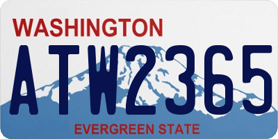 WA license plate ATW2365