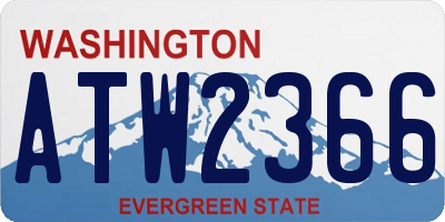 WA license plate ATW2366