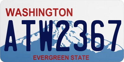 WA license plate ATW2367