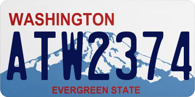 WA license plate ATW2374