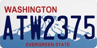 WA license plate ATW2375