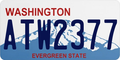WA license plate ATW2377