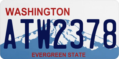 WA license plate ATW2378