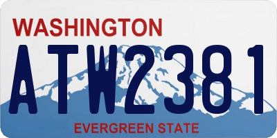 WA license plate ATW2381