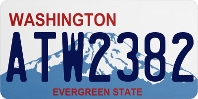 WA license plate ATW2382