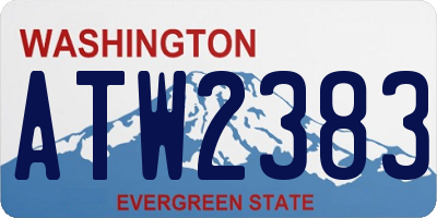 WA license plate ATW2383