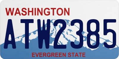 WA license plate ATW2385