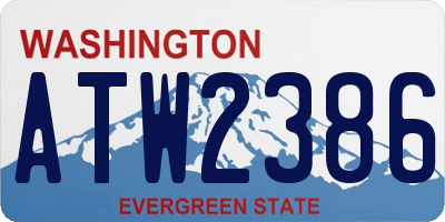 WA license plate ATW2386