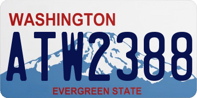 WA license plate ATW2388
