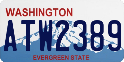 WA license plate ATW2389