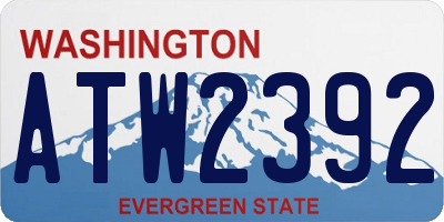 WA license plate ATW2392