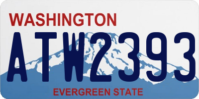 WA license plate ATW2393