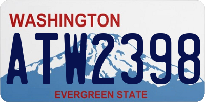 WA license plate ATW2398