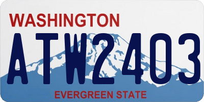 WA license plate ATW2403