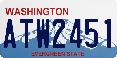 WA license plate ATW2451