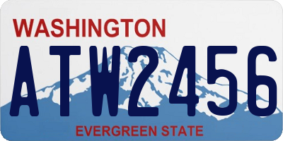 WA license plate ATW2456