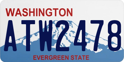 WA license plate ATW2478