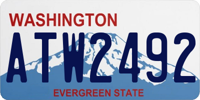 WA license plate ATW2492