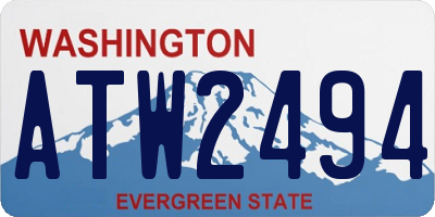 WA license plate ATW2494