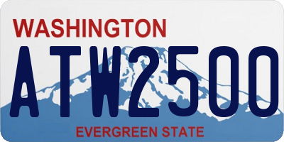 WA license plate ATW2500