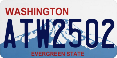 WA license plate ATW2502