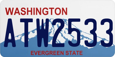 WA license plate ATW2533