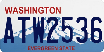 WA license plate ATW2536
