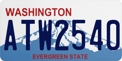 WA license plate ATW2540
