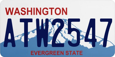 WA license plate ATW2547