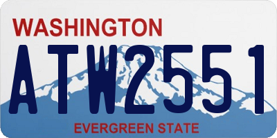 WA license plate ATW2551
