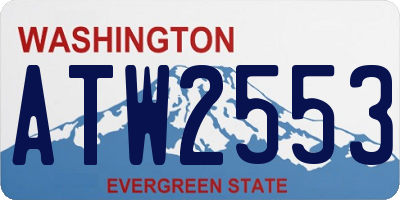 WA license plate ATW2553
