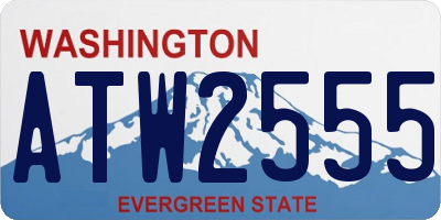 WA license plate ATW2555