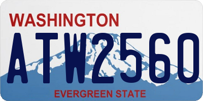 WA license plate ATW2560