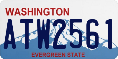 WA license plate ATW2561