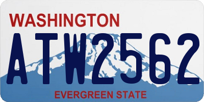WA license plate ATW2562