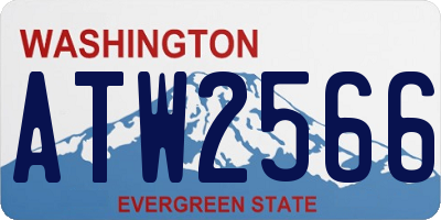 WA license plate ATW2566