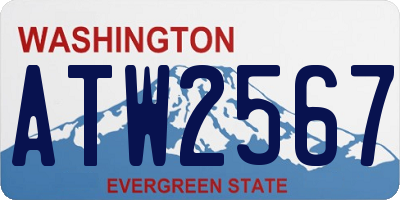 WA license plate ATW2567