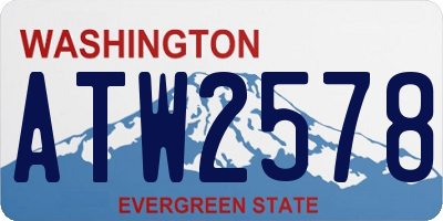 WA license plate ATW2578