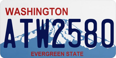 WA license plate ATW2580