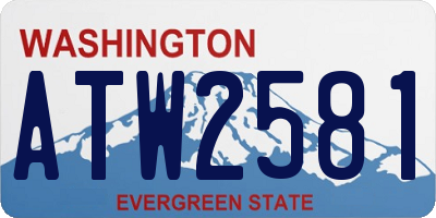 WA license plate ATW2581