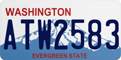 WA license plate ATW2583