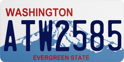 WA license plate ATW2585