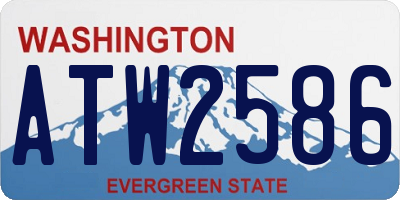 WA license plate ATW2586
